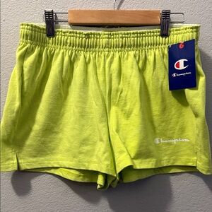 Champion Women's Neon Lime Terry Athletic Shorts